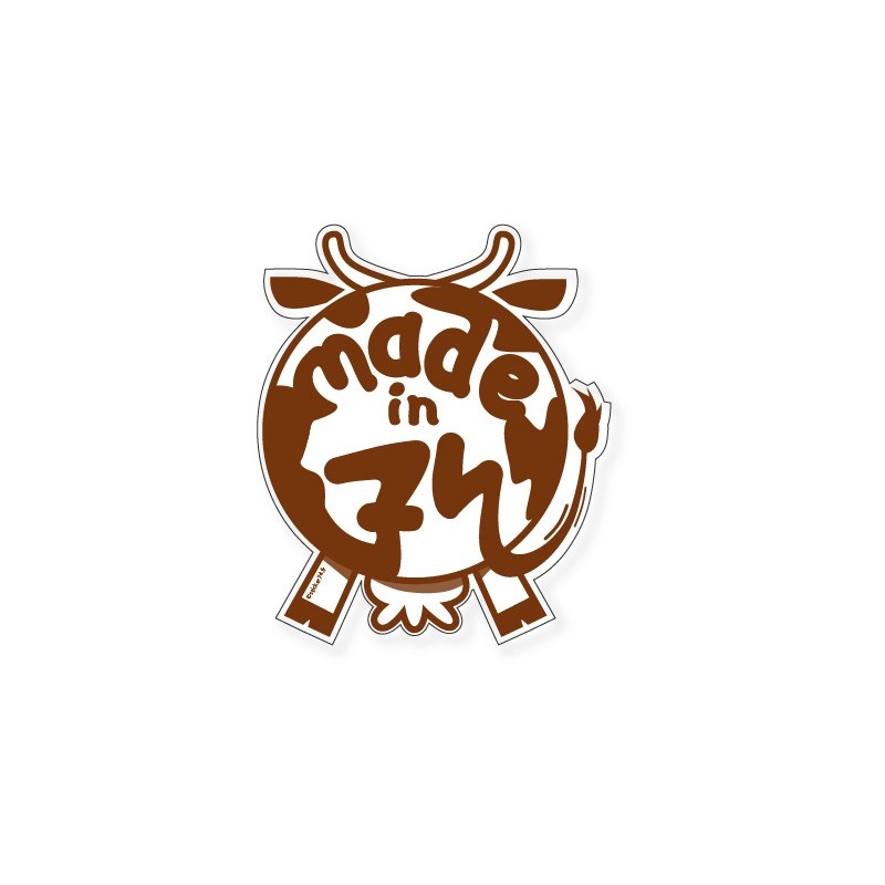 Autocollant vache Made in 74