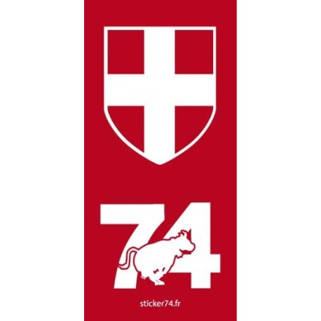 Autocollant plaque Red 74 Haute-Savoie
