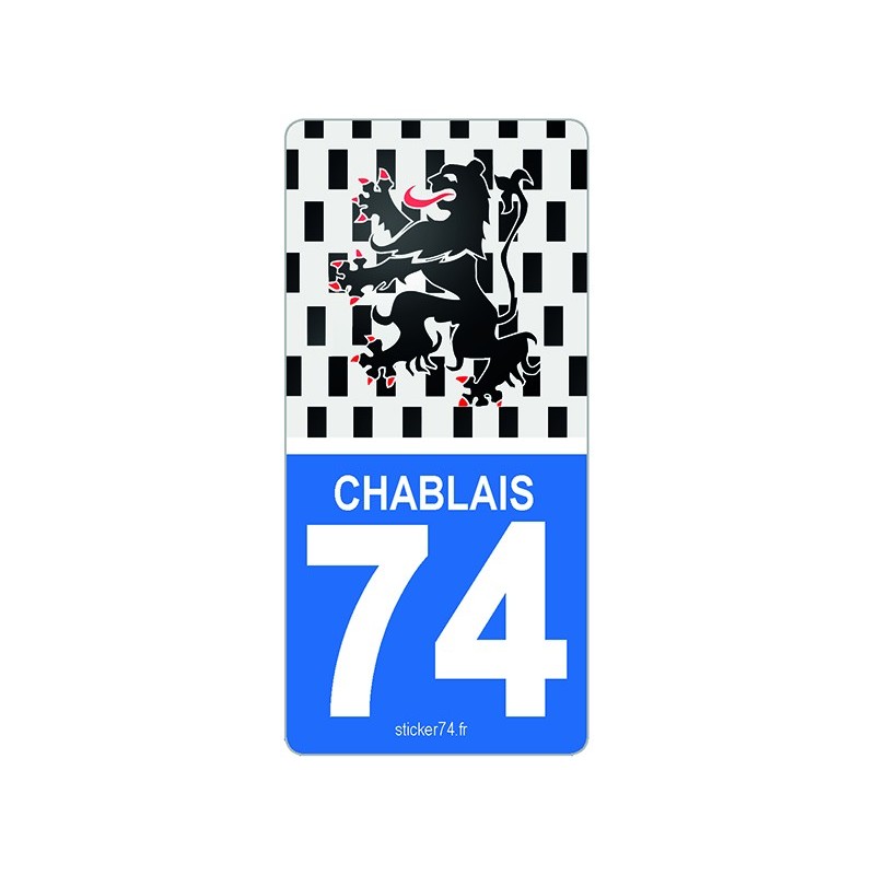 Autocollant Sticker Plaque d'immatriculation Moto 74 Croix de Savoie