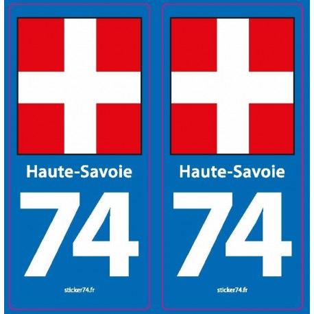 Autocollant plaque Blue Road 74 Haute-Savoie