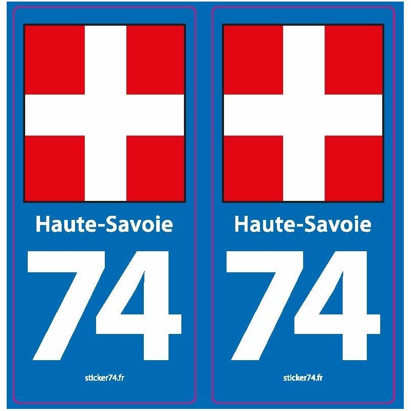 74 Haute-Savoie - Tourisme  Autocollant plaque immatriculation